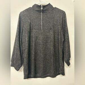Adrienne Vittadini Charcoal Zip-Up Men's Sweater